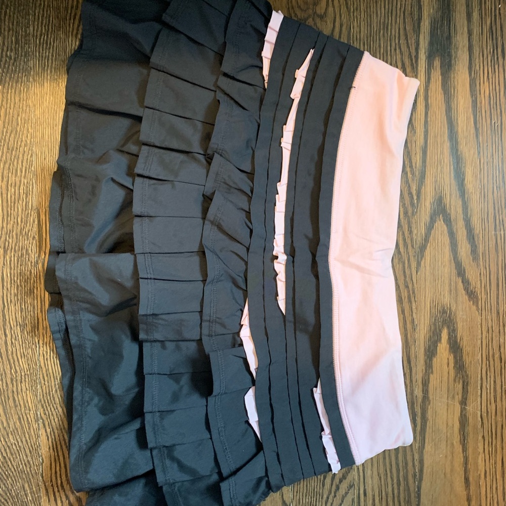 Gray and Pink Layered LULULEMON back on track Skort